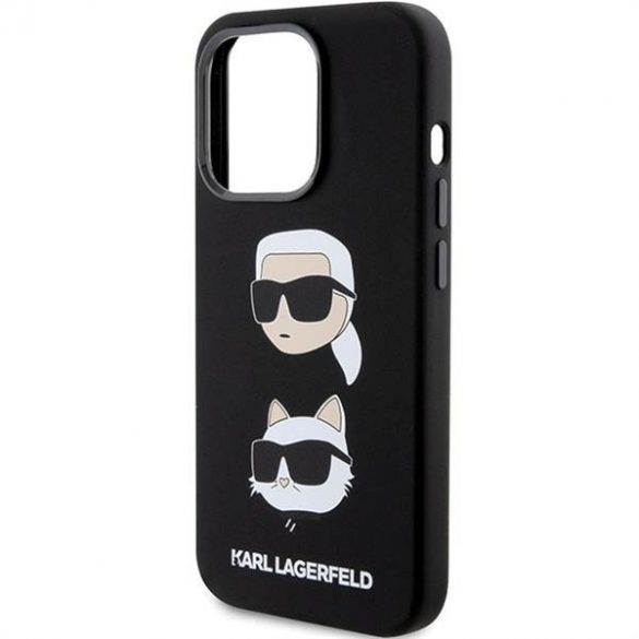 Husă originală KARL LAGERFELD KLHCP15LSDHKCNK pentru iPhone 15 Pro (silicon KC / negru)