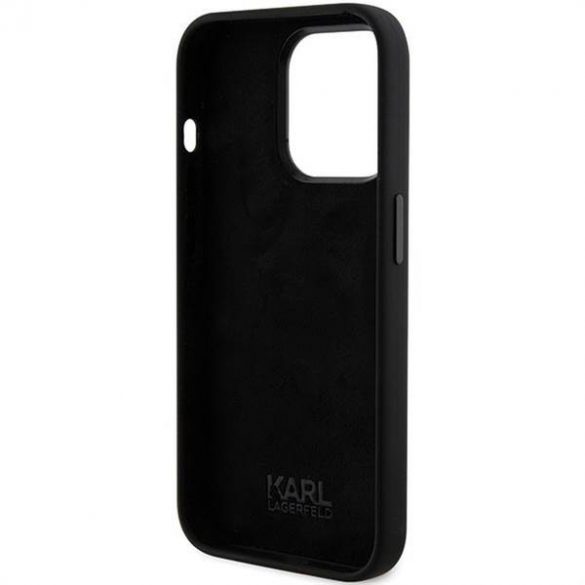 Husă originală KARL LAGERFELD KLHCP15LSDHKCNK pentru iPhone 15 Pro (silicon KC / negru)