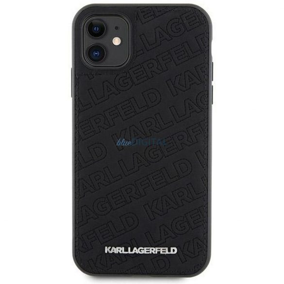 Husă originală KARL LAGERFELD KLHCN61PQKPMK pentru iPhone 11 (Motiv K matlasat / negru)