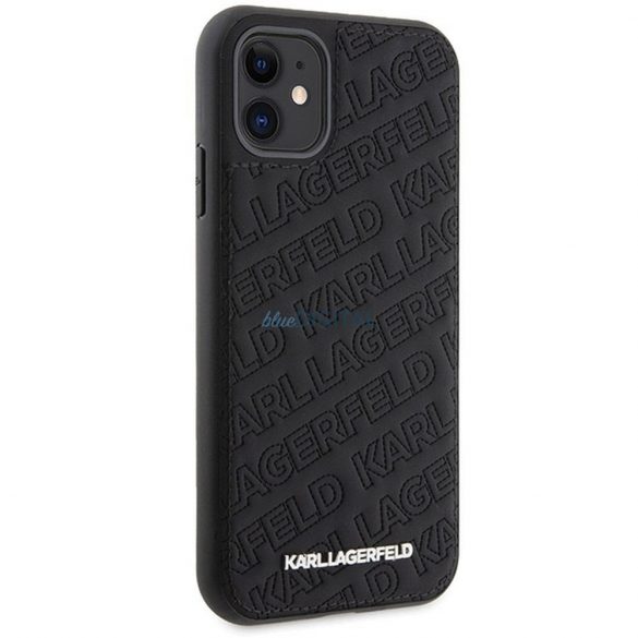 Husă originală KARL LAGERFELD KLHCN61PQKPMK pentru iPhone 11 (Motiv K matlasat / negru)