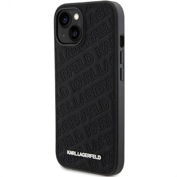 Husă originală KARL LAGERFELD KLHCP15SPQKPMK pentru iPhone 15 (model matlasat / negru)