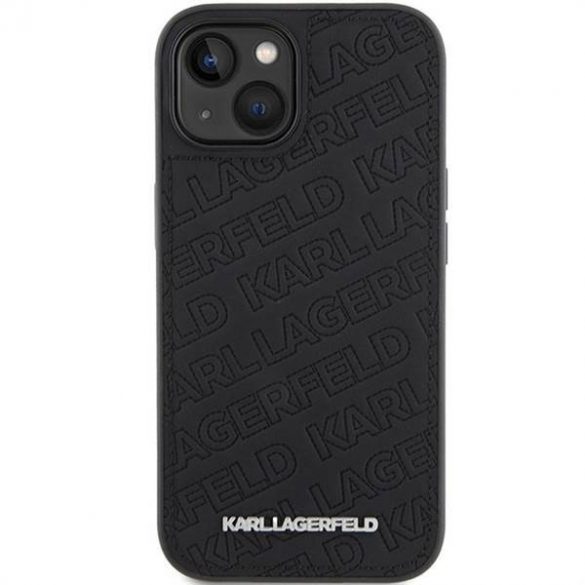 Husă originală KARL LAGERFELD KLHCP15SPQKPMK pentru iPhone 15 (model matlasat / negru)