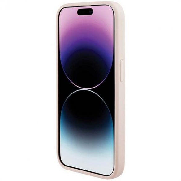 Husă originală KARL LAGERFELD KLHCP15LPQKPMP pentru iPhone 15 Pro (model matlasat / roz)