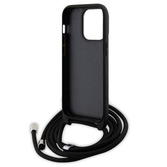 Husă originală KARL LAGERFELD KLHCP14LSAKCPSK pentru iPhone 14 Pro (Saffiano KC Metal PIN Crossbody / negru)