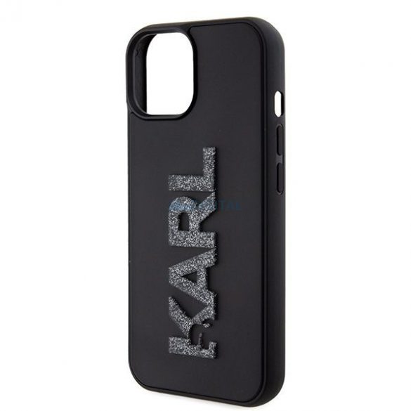 Husă originală KARL LAGERFELD KLHCP15M3DMBKCK pentru iPhone 15 PLUS (3D Logo Glitter / negru)