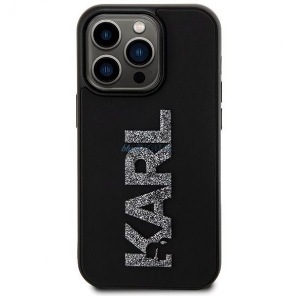 Husă originală KARL LAGERFELD KLHCP15L3DMBKCK pentru iPhone 15 PRO (logo 3D sclipici / negru)