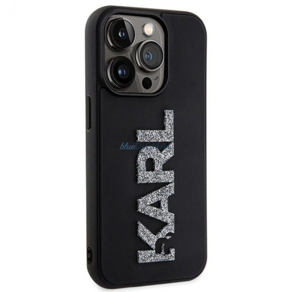 Husă originală KARL LAGERFELD KLHCP15L3DMBKCK pentru iPhone 15 PRO (logo 3D sclipici / negru)