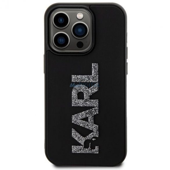 Husă originală KARL LAGERFELD KLHCP15X3DMBKCK pentru iPhone 15 PRO MAX(3D Logo Sclipici/negru)