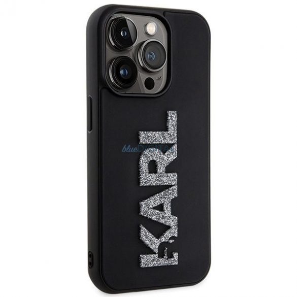 Husă originală KARL LAGERFELD KLHCP15X3DMBKCK pentru iPhone 15 PRO MAX(3D Logo Sclipici/negru)