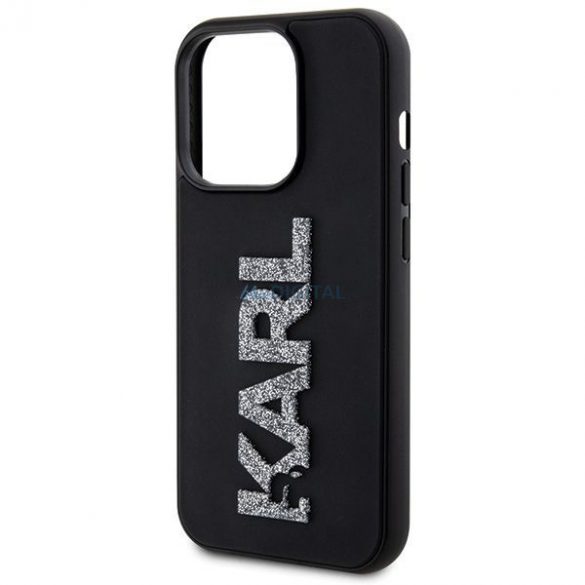 Husă originală KARL LAGERFELD KLHCP15X3DMBKCK pentru iPhone 15 PRO MAX(3D Logo Sclipici/negru)