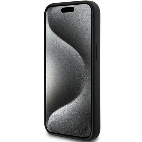 Husă originală KARL LAGERFELD KLHCP15SSKSBMCK pentru iPhone 15 (sigla Karl Script din silicon / negru)