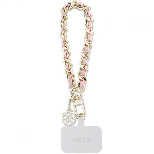 Curea de mână Guess GUOUCHSAMC4P (Saffiano Chain Strap 4G Charm / roz)