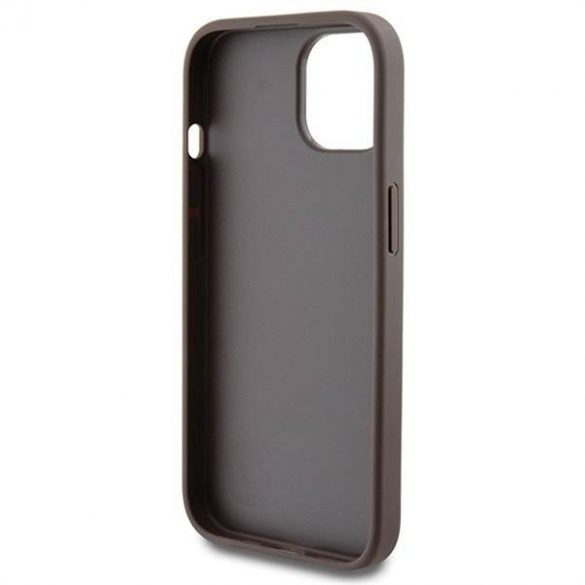 Husă originală GUESS GUHCP15SG4GFBR pentru iPhone 15 (logo metal 4G / maro)