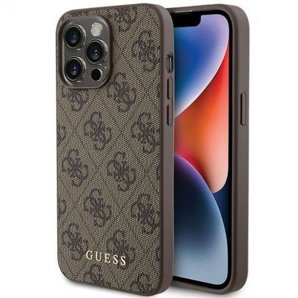 Husă originală GUESS GUHCP15XG4GFBR pentru iPhone 15 PRO MAX (logo metal 4G / maro)