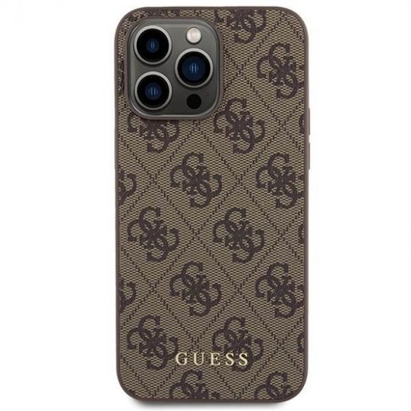 Husă originală GUESS GUHCP15XG4GFBR pentru iPhone 15 PRO MAX (logo metal 4G / maro)