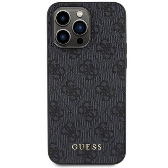 Husă originală GUESS GUHCP15LG4GFGR pentru iPhone 15 PRO (logo metal 4G / gri)