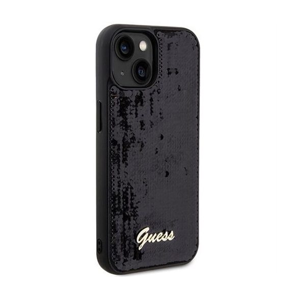 Husă GUESS pentru IPHONE 13 / 14 / 15 GUHCP15SPSFDGSK (Sequin Script Metal) neagră