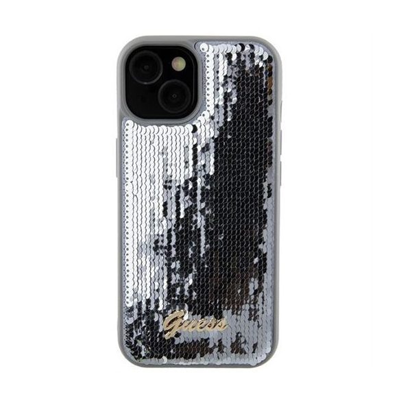 Husă GUESS pentru IPHONE 13 / 14 / 15 GUHCP15SPSFDGSS (Sequin Script Metal) argintie