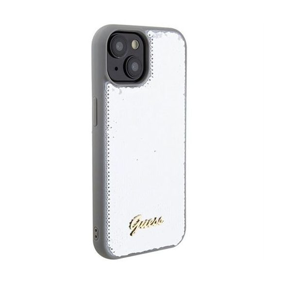 Husă GUESS pentru IPHONE 13 / 14 / 15 GUHCP15SPSFDGSS (Sequin Script Metal) argintie