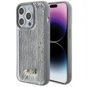   Husă GUESS pentru IPHONE 15 Pro GUHCP15LPSFDGSS (Sequin Script Metal) argintie