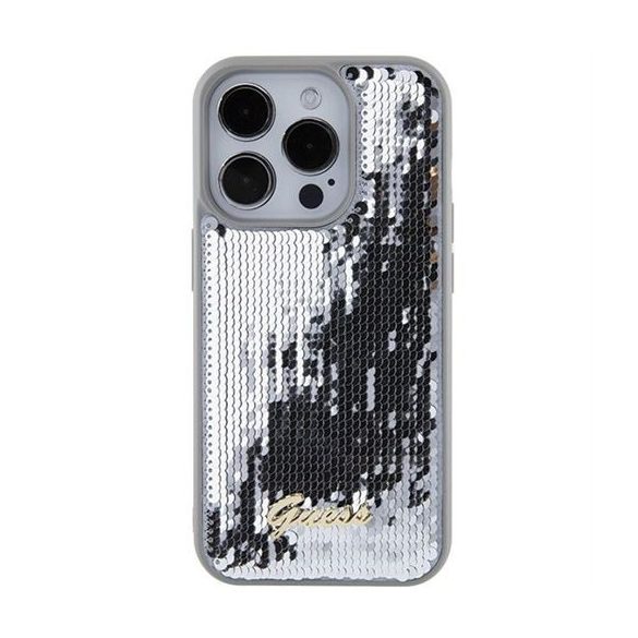 Husă GUESS pentru IPHONE 15 Pro GUHCP15LPSFDGSS (Sequin Script Metal) argintie