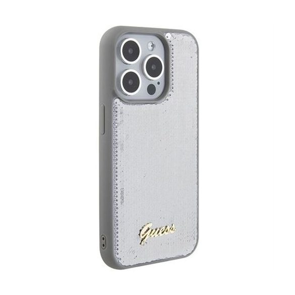 Husă GUESS pentru IPHONE 15 Pro GUHCP15LPSFDGSS (Sequin Script Metal) argintie