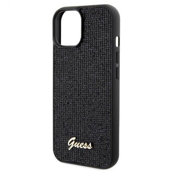 Carcasa originala GUESS GUHCP15SPMSDGSK pentru iPhone 15 (Disco Script Metal / negru)