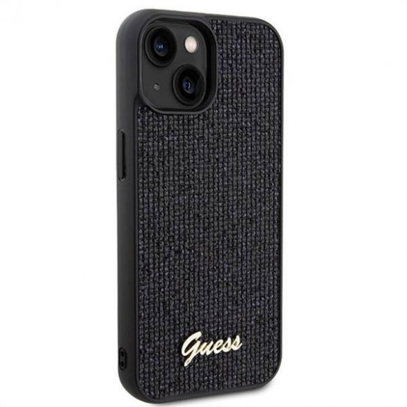 Carcasa originala GUESS GUHCP15SPMSDGSK pentru iPhone 15 (Disco Script Metal / negru)