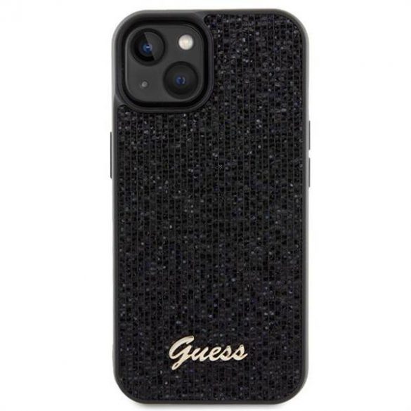 Carcasa originala GUESS GUHCP15SPMSDGSK pentru iPhone 15 (Disco Script Metal / negru)