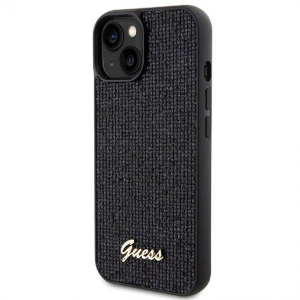 Carcasa originala GUESS GUHCP15SPMSDGSK pentru iPhone 15 (Disco Script Metal / negru)