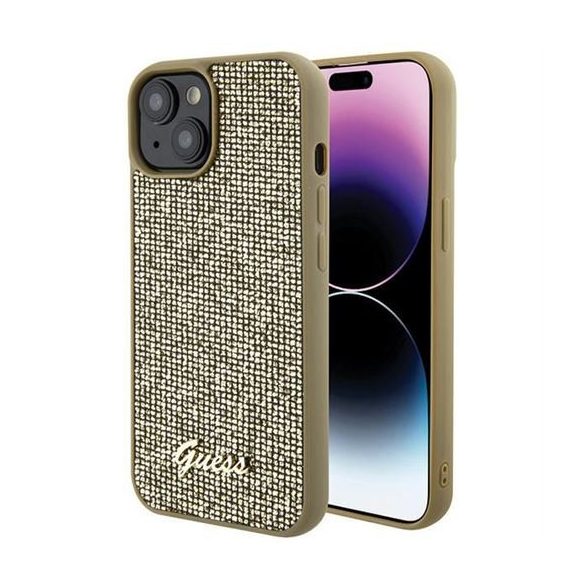 Husă GUESS pentru IPHONE 13 / 14 / 15 GUHCP15SPMSDGSD (Disco Metal Script) auriu