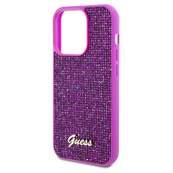 Husă originală GUESS GUHCP14LPMSDGSF pentru iPhone 14 Pro (Disco Script Metal/fuschia)