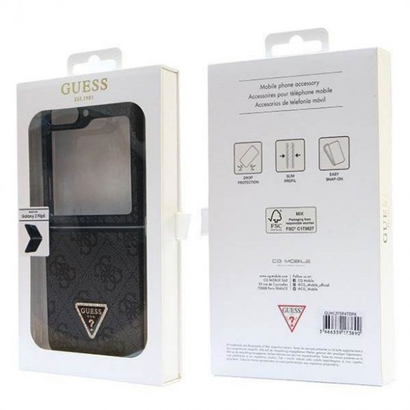 Carcasa originala GUESS GUHCZF5P4TDPK pentru Samsung Flip 5 (4G Triangle Strass / negru)