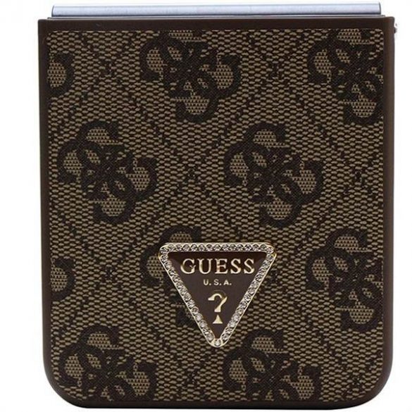 Carcasa originala GUESS GUHCZF5P4TDPW pentru Samsung Flip 5 (4G Triangle Strass / maro)