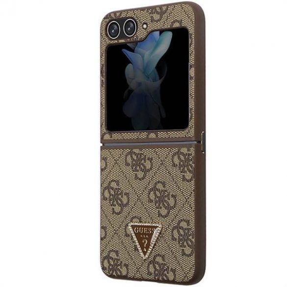 Carcasa originala GUESS GUHCZF5P4TDPW pentru Samsung Flip 5 (4G Triangle Strass / maro)