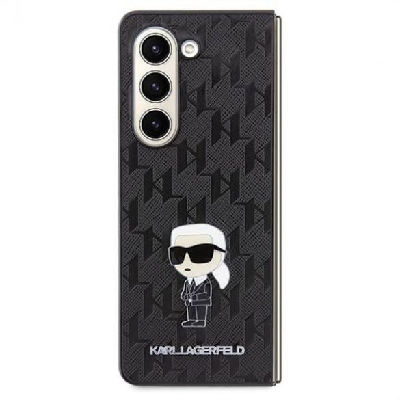 Carcasa originala KARL LAGERFELD KLHCZFD5SAPKINPK pentru Samsung Fold 5 (Saffiano Mono IK PIN / negru)