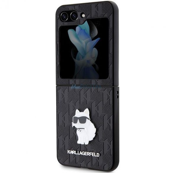 Carcasa originala KARL LAGERFELD KLHCZF5SAPCHNPK pentru Samsung Z Flip 5 (Saffiano Mono Choupette PIN / negru)