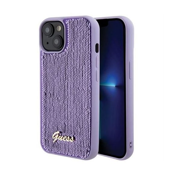 Husă GUESS pentru IPHONE 13 / 14 / 15 GUHCP15SPSFDGSU (Sequin Script Metal) violet