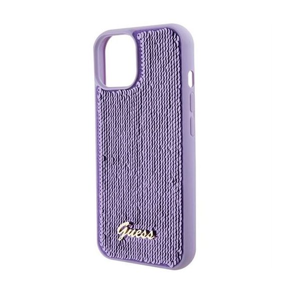 Husă GUESS pentru IPHONE 13 / 14 / 15 GUHCP15SPSFDGSU (Sequin Script Metal) violet