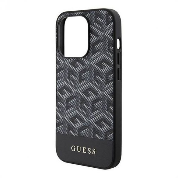 Husă originală GUESS GUHMP15LHGCFSEK pentru iPhone 15 PRO (Magsafe GCUBE Stripes / negru)