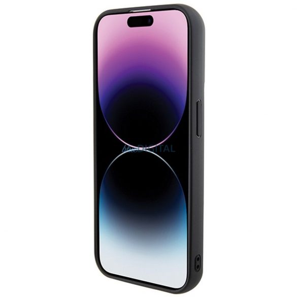 Carcasa originala KARL LAGERFELD KLHCP14LGSAKCPK pentru iPhone 14 Pro (Gripstand Saffiano KC PIN / negru)