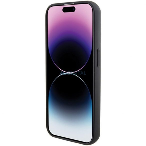 Husă originală KARL LAGERFELD KLHCP14LGSACHPK pentru iPhone 14 Pro (Gripstand Saffiano choupette PIN / negru)