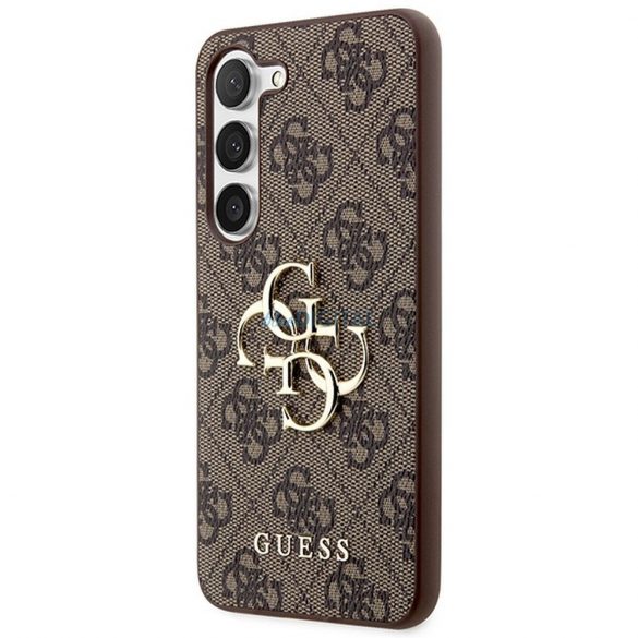 Carcasa originala GUESS GUHCS23FE4GMGBR pentru Samsung S23 FE (Big Metal Logo / maro)