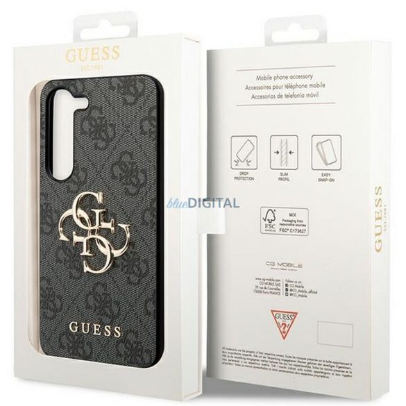 Carcasa originala GUESS GUHCS23FE4GMGGR pentru Samsung S23 FE (Big Metal Logo / gri)