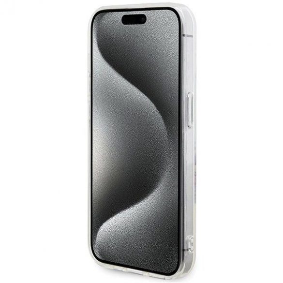 Husă originală GUESS GUHMP15XHFWFCT pentru iPhone 15 Pro Max (Magsafe / Coroană de flori / transparentă)