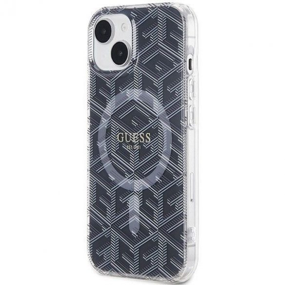 Husă originală GUESS GUHMP15SHGCUSTGK pentru iPhone 15 (Magsafe / IML GCUBE / negru)