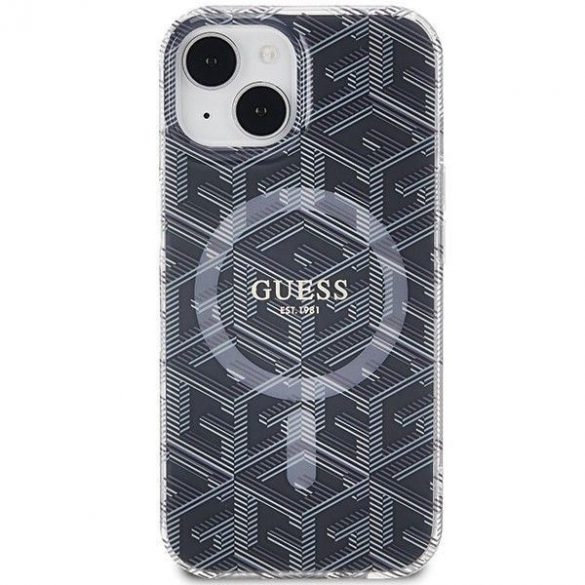 Husă originală GUESS GUHMP15SHGCUSTGK pentru iPhone 15 (Magsafe / IML GCUBE / negru)