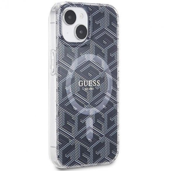 Husă originală GUESS GUHMP15SHGCUSTGK pentru iPhone 15 (Magsafe / IML GCUBE / negru)