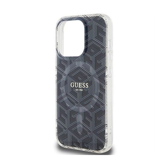 Husă originală GUESS GUHMP15XHGCUSTGK pentru iPhone 15 Pro Max (Magsafe / IML GCUBE / negru)