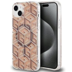 Husă originală GUESS GUHMP15SHGCUSTGW pentru iPhone 15 (Magsafe / IML GCUBE / maro)